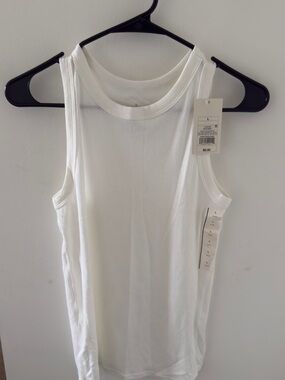 Target White Ribbed Crewneck Tank Top